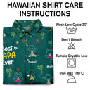 Gift For Father,Gift For Grandpa,Funny,Non-Eng,Icon,Humorous - Crayon Kids Doodle Child Drawing Best Dad Grandpa Ever - Personalized Hawaiian Shirt
