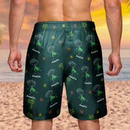 Gift For Father,Gift For Grandpa,Summer,Non-Eng,Icon,Adorable - Crayon Kids Doodle Child Drawing Best Dad Grandpa Ever - Personalized Unisex Beach Shorts