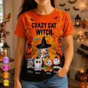 Playful, Halloween, Cat Mom, Gift For Mother, Pet Lovers, Vector - Cat Mom Halloween Witchy Cat Lovers - Personalized Full Print T Shirt