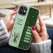 Gift For Wife,Gift For Girlfriend,Gift For Yourself,Gift For Women,Gift For Aunt,Gift For Mother,Gift For Grandma,Gift For Daughter,Gift For Sisters,Gift For Bestie,Happy,Christian,Icon - Created With A Purpose Birth Month Flower - Personalized Clear Phone Case