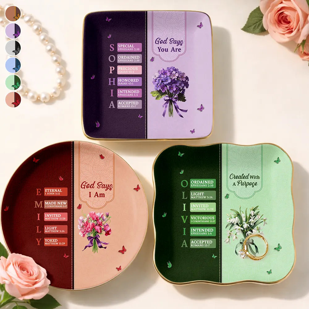 Created With A Purpose Birth Month Flower - Personalized Ring Dish