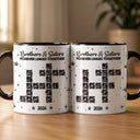 Sentimental,Christmas,Gift For Sibling,Crossword - Crossword Crystal Effect Brothers & Sisters Forever Linked Together - Personalized Mug