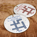Gifts For Colleagues, Happy, Christmas - Crossword Best Team Ever - Personalized Circle Ceramic Ornament