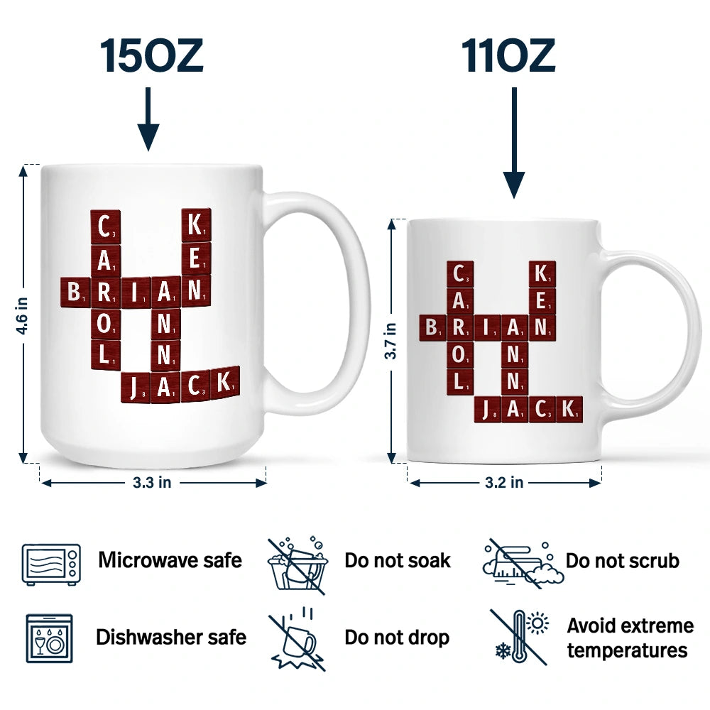 Gifts For Colleagues, Gift For Bestie, Happy - Crossword Best Team Ever Scrabble Name - Personalized Mug