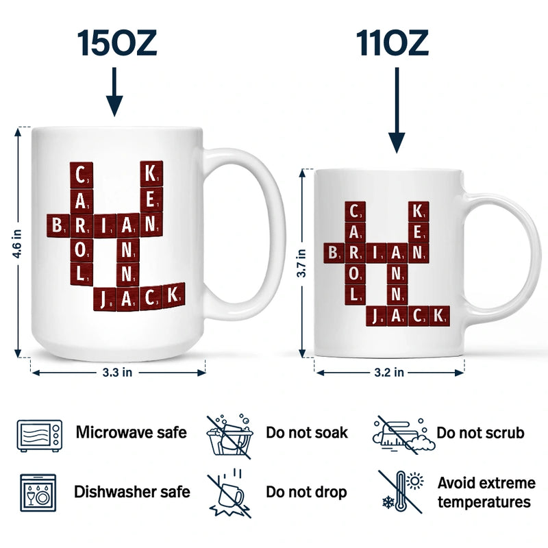 Gifts For Colleagues, Gift For Bestie, Happy - Crossword Best Team Ever Scrabble Name - Personalized Mug