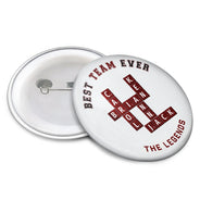 Gifts For Colleagues, Gift For Bestie, Happy - Crossword Best Team Ever Scrabble Name - Personalized Plastic Pinback Button