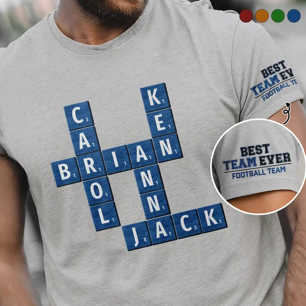 Crossword Best Team Ever Scrabble Name - Personalized T Shirt