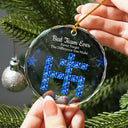 Grateful,Gift For Colleagues,Christmas,Crossword - Crossword Crystal Effect Best Team Ever Never Forget The Difference You Make - Personalized Circle Glass Ornament