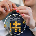 Grateful,Gift For Colleagues,Christmas,Crossword - Crossword Crystal Effect Best Team Ever Never Forget The Difference You Make - Personalized Circle Glass Ornament