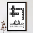 Family,Happy - Crossword Family Art - Personalized Poster