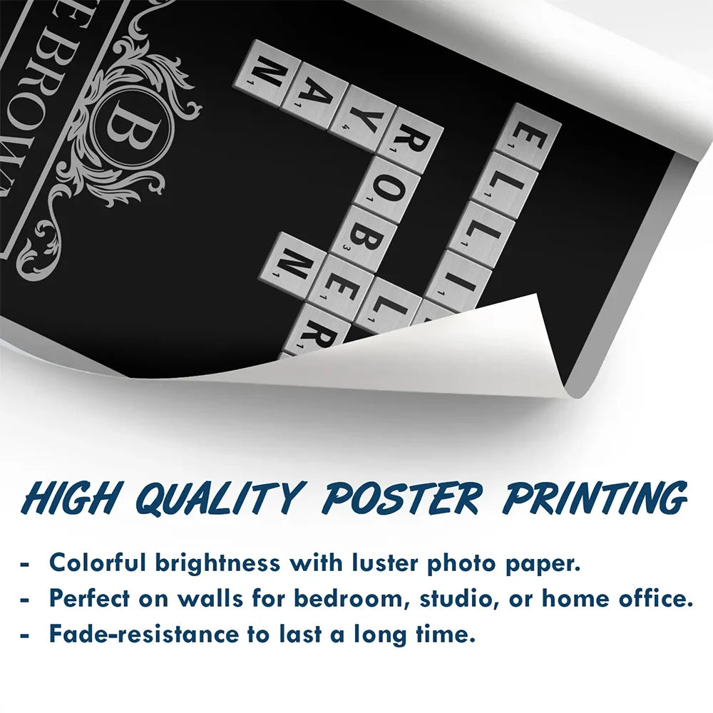 Family,Happy - Crossword Family Art - Personalized Poster