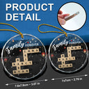 Christmas,Cozy,Family,Crossword - Crossword Family Forever - Personalized Circle Glass Ornament