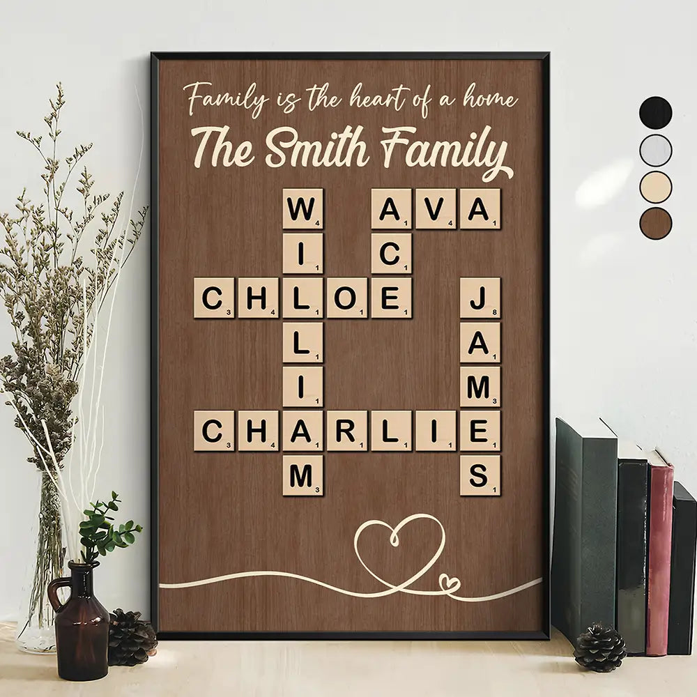 Crossword Family Is The Heart Of A Home - Personalized Poster
