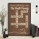 Family,Parents,Gift For Grandparents,Happy - Crossword Family Is The Heart Of A Home - Personalized Poster