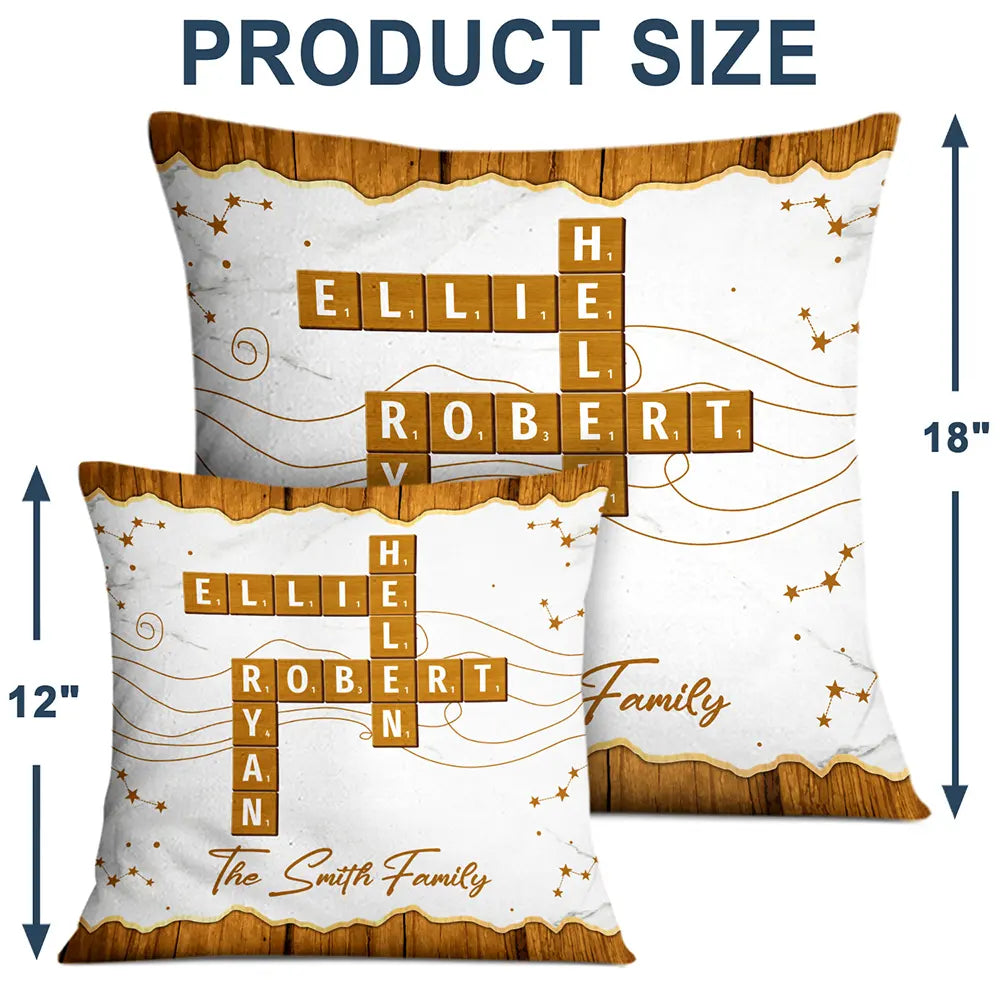 Family,Christmas,Love,Gift For Sibling - Crossword Family Name - Personalized Pillow