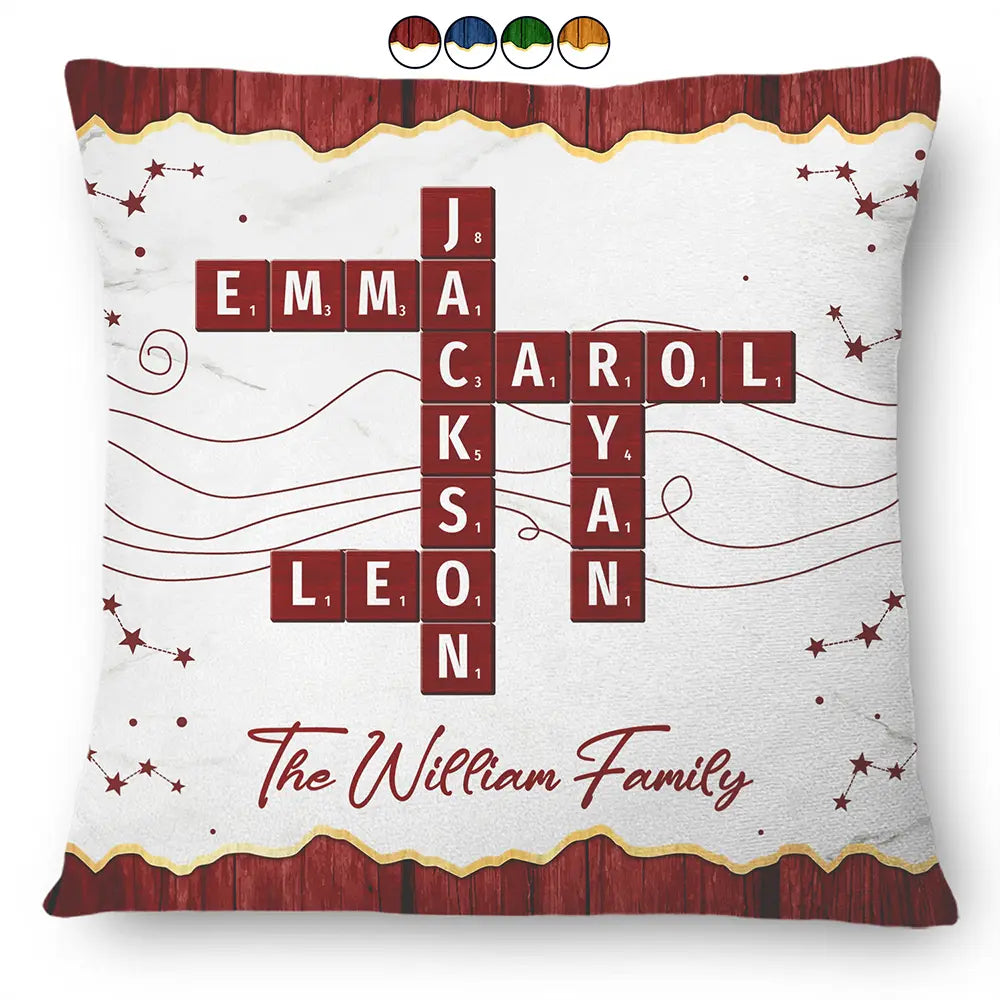 Crossword Family Name - Personalized Pillow