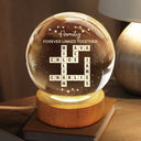 Family - Crossword Family Relationship Forever Linked Together - Personalized Crystal Globe Lamp