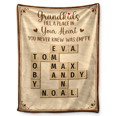 Crossword Grandkids Make Life Grand - Personalized Fleece Blanket, Sherpa Blanket