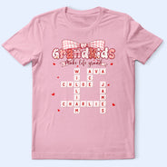 Gift For Grandma, Gift For Mother, Love - Crossword Grandkids Make Life Grand Preppy Coquette - Personalized T Shirt