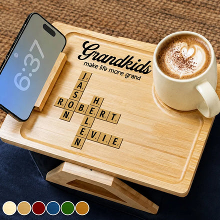 Crossword Grandkids Make Life More Grand - Personalized Couch Arm Table