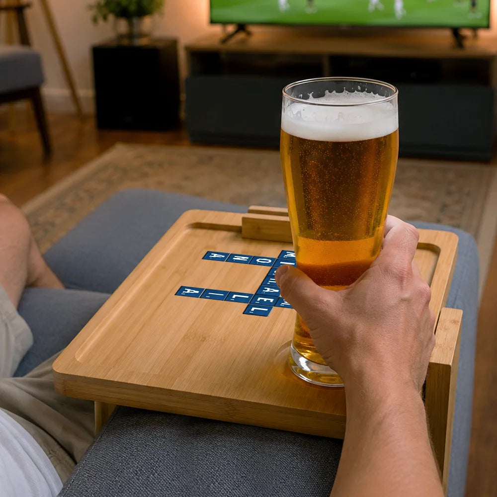 Gift For Men,Gift For Grandpa,Grandpa - Grandkids,Gift For Grandma,Grandma - Grandkids,Gift For Women,Gift For Grandparents,Non-Eng,Crossword,Icon,Adorable - Crossword Grandkids Make Life More Grand - Personalized Couch Arm Table
