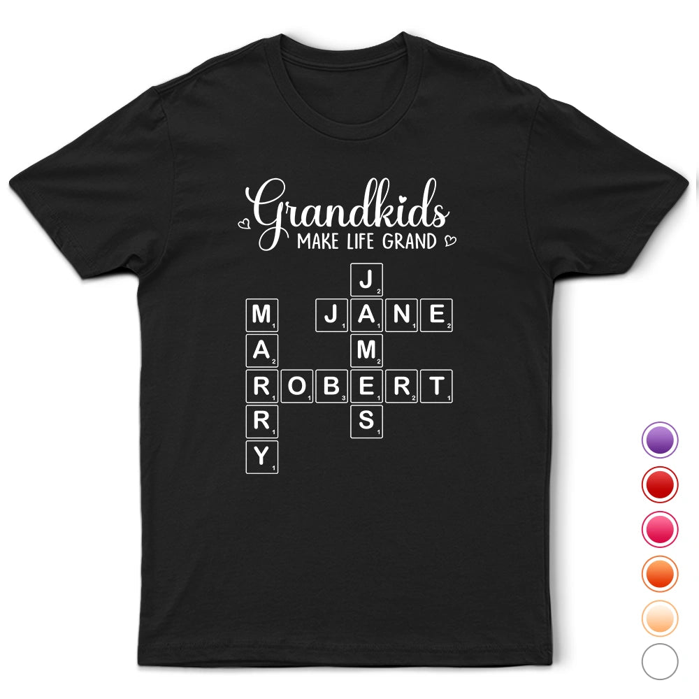 Crossword Grandkids Make Life Grand - Personalized T Shirt