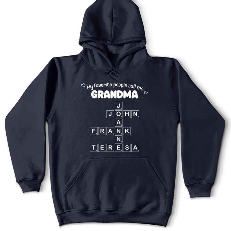 Gift For Grandma,Gift For Mother,Gift For Women,Happy,Top Market - Crossword My Favorite People Call Me - Personalized T Shirt