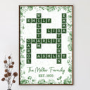 Family,Single Mom,Single Dad,LGBT,Pet Couple,Gift For Women,Gift For Men,Gift For Mother,Gift For Father,Gift For Grandparents,Happy - Crossword Our Family Toile De Jouy - Personalized Poster