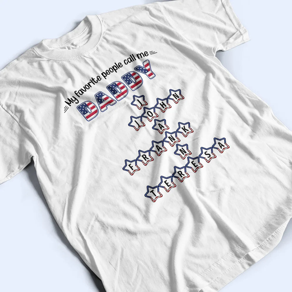 Independence Day,Gift For Grandpa,Humorous,Crossword - Crossword Stars & Stripes My Favorite People Call Me Grandpa - Personalized T Shirt