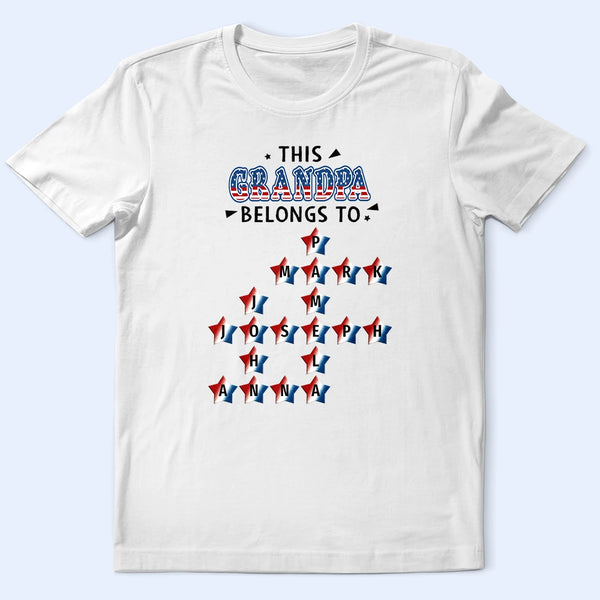 Independence Day, Gift For Grandpa, Adorable, Crossword - Crossword This Grandpa Belongs To Kids - Personalized T Shirt