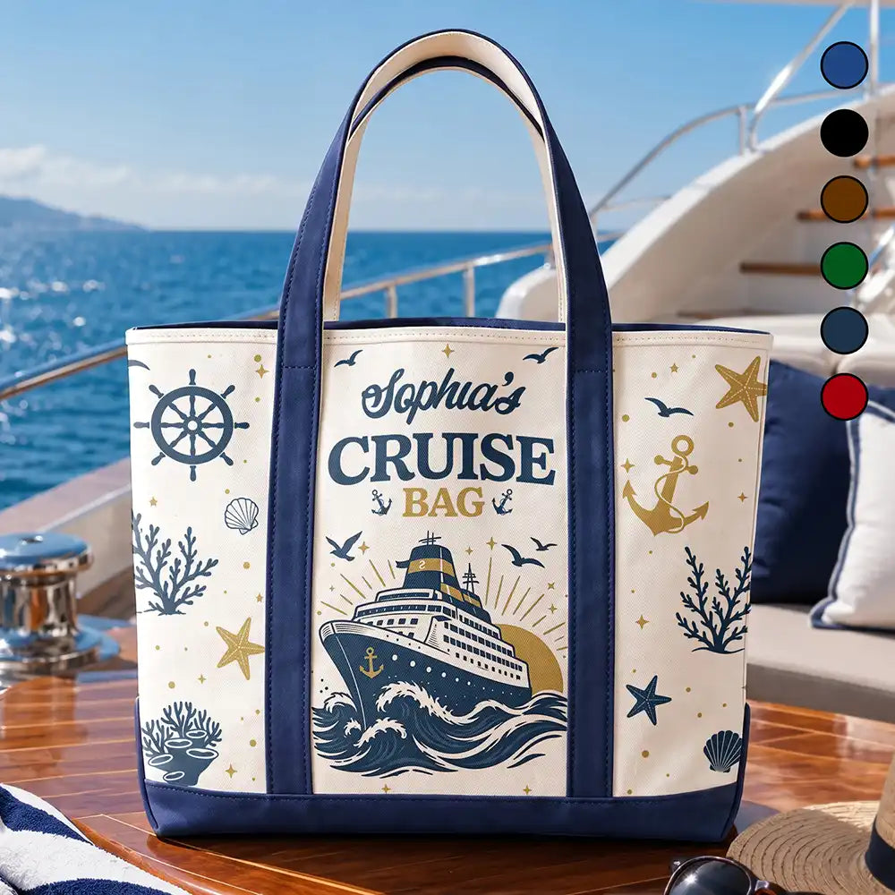 Top Market,Cruising,Gift For Yourself,Gift For Women,Icon,Happy - Cruise Bag Cruise Trip - Personalized Fabric Tote Bag