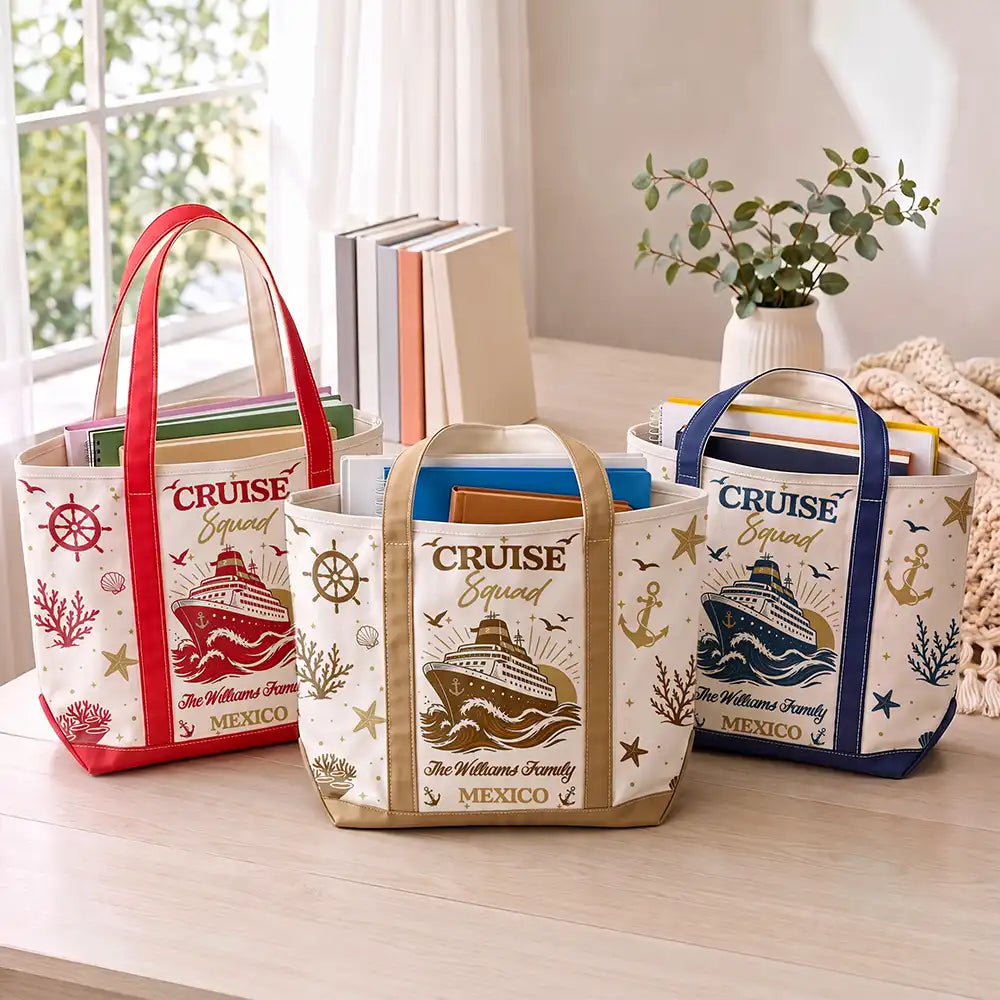 Top Market,Cruising,Gift For Yourself,Gift For Women,Icon,Happy - Cruise Bag Cruise Trip - Personalized Fabric Tote Bag
