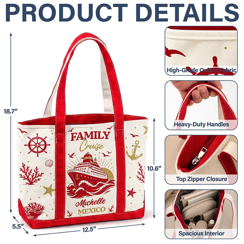Top Market,Cruising,Gift For Yourself,Gift For Women,Icon,Happy - Cruise Bag Cruise Trip - Personalized Fabric Tote Bag