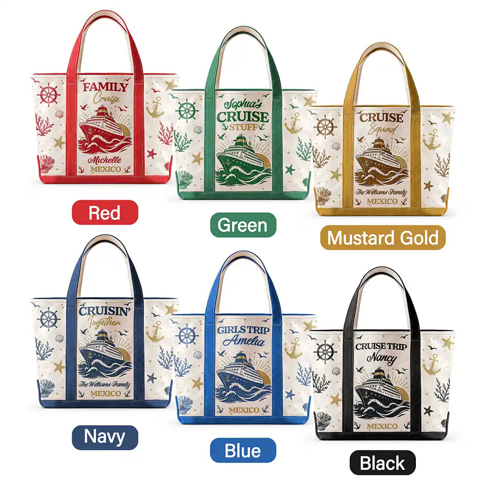 Top Market,Cruising,Gift For Yourself,Gift For Women,Icon,Happy - Cruise Bag Cruise Trip - Personalized Fabric Tote Bag