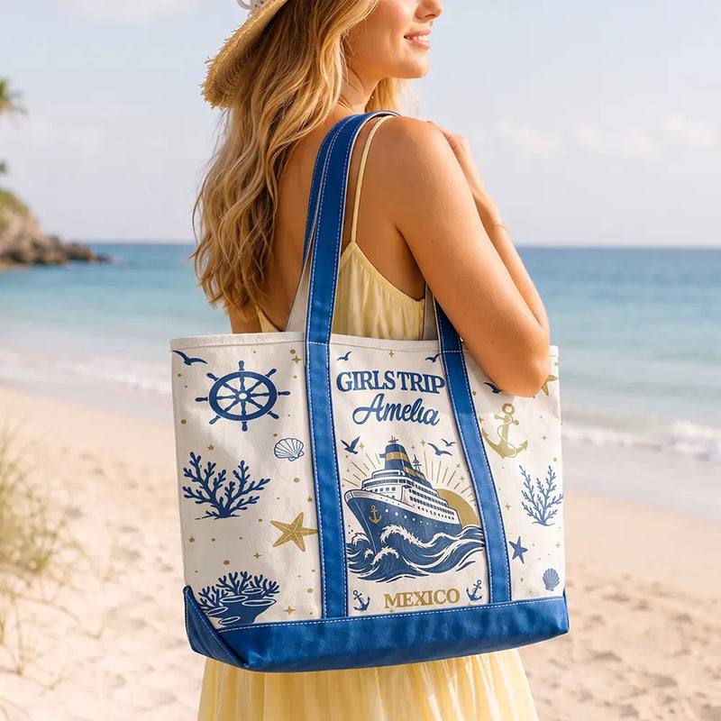 Top Market,Cruising,Gift For Yourself,Gift For Women,Icon,Happy - Cruise Bag Cruise Trip - Personalized Fabric Tote Bag