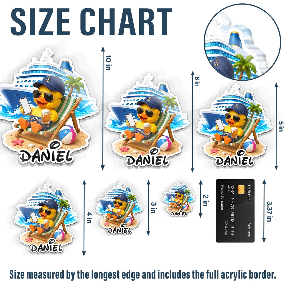 Playful,Cruising,Family,Summer,Icon - Cruise Ducks Family Friend Summer Trip - Personalized Acrylic Magnet