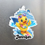 Playful,Cruising,Family,Summer,Icon - Cruise Ducks Family Friend Summer Trip - Personalized Acrylic Magnet