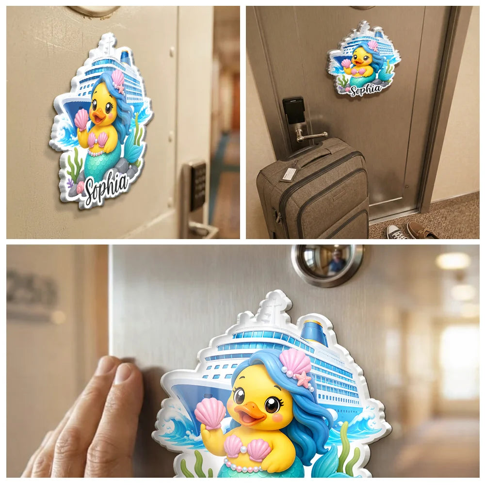 Playful,Cruising,Family,Summer,Icon - Cruise Ducks Family Friend Summer Trip - Personalized Acrylic Magnet