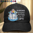 Cruising, Romantic, Summer, Gift For Couples, Vector - Cruising Partners For Life - Personalized Vintage Washed Denim Cap