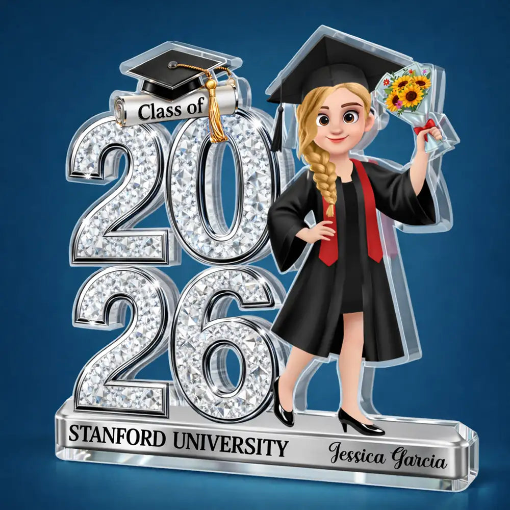 Graduation, Gift For Yourself, Gift For Women, Gift For Men, Happy - Crystal Effect Graduation Man Woman - Personalized Custom Shaped Acrylic Plaque