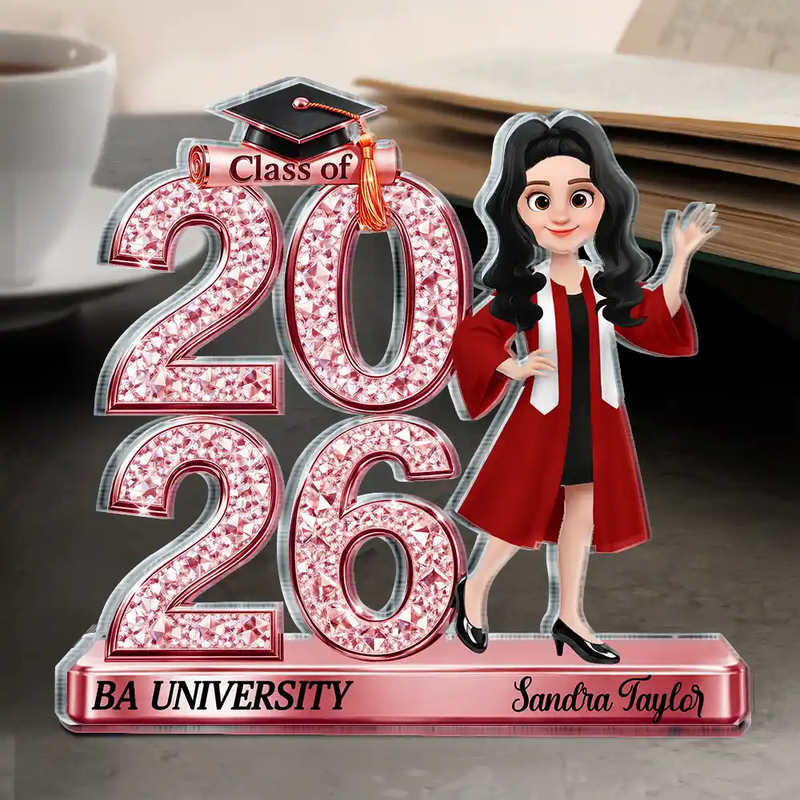 Graduation, Gift For Yourself, Gift For Women, Gift For Men, Happy - Crystal Effect Graduation Man Woman - Personalized Custom Shaped Acrylic Plaque