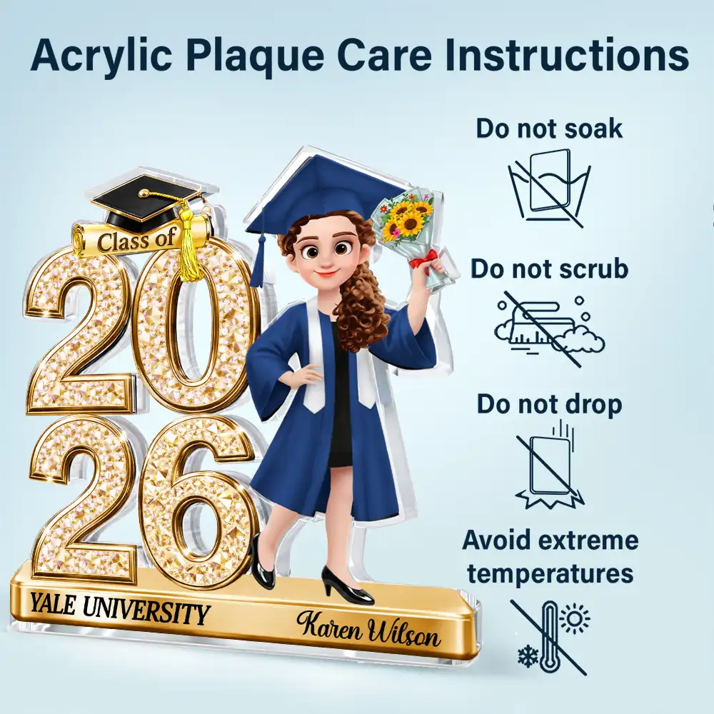 Graduation, Gift For Yourself, Gift For Women, Gift For Men, Happy - Crystal Effect Graduation Man Woman - Personalized Custom Shaped Acrylic Plaque