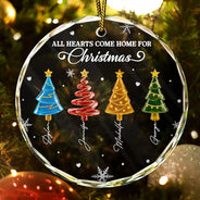 Sentimental,Christmas,Gift For Sibling,Icon - Crystal Effect Pine Trees The Greatest Gift Our Parents Gave Us Was Each Other - Personalized Circle Glass Ornament