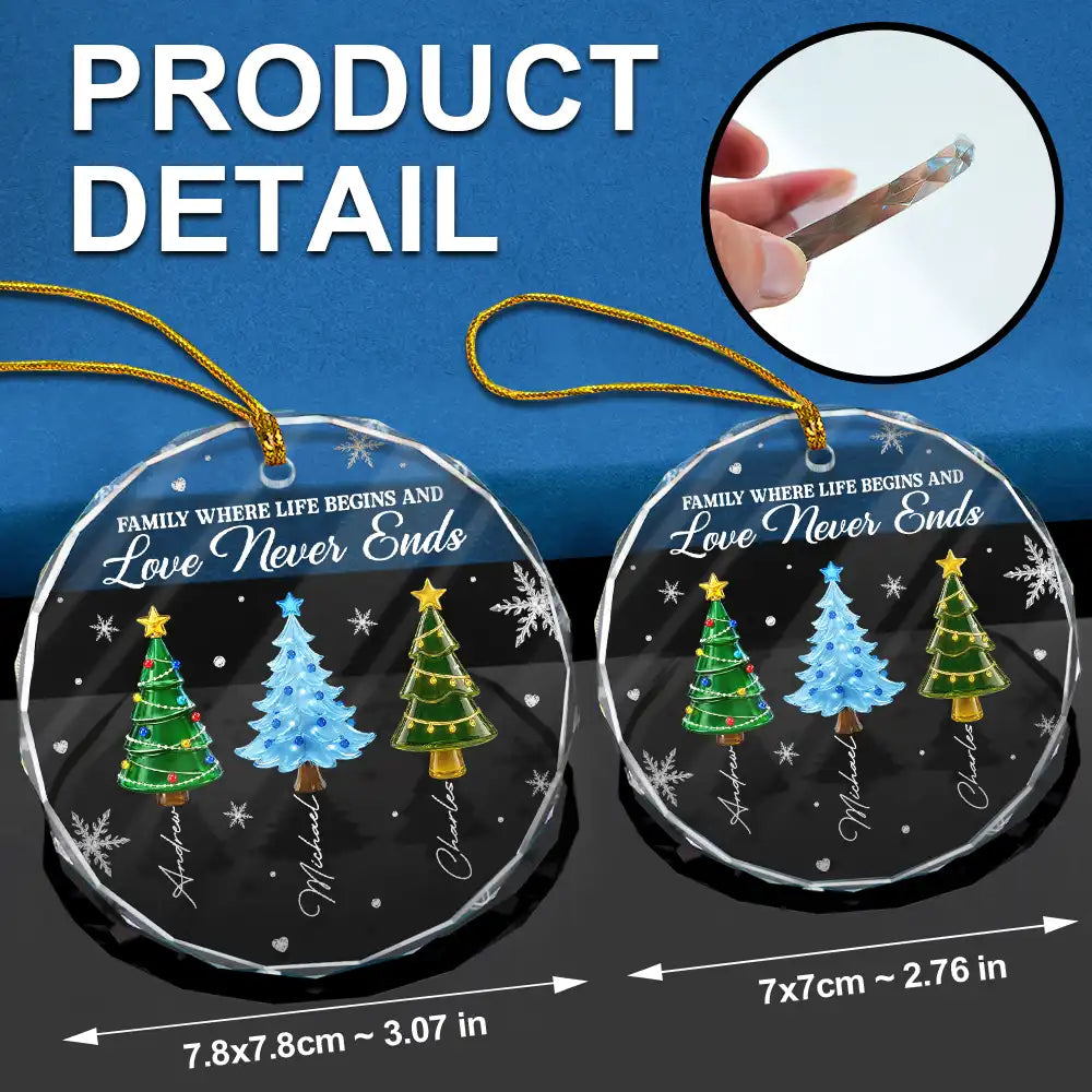 Sentimental,Christmas,Gift For Sibling,Icon - Crystal Effect Pine Trees The Greatest Gift Our Parents Gave Us Was Each Other - Personalized Circle Glass Ornament