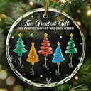 Sentimental,Christmas,Gift For Sibling,Icon - Crystal Effect Pine Trees The Greatest Gift Our Parents Gave Us Was Each Other - Personalized Circle Glass Ornament