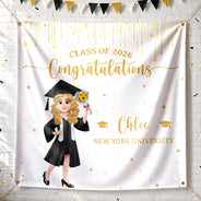 Graduation,Gift For Yourself,Gift For Bestie,Gift For Daughter,Gift For Son,Photo,Vector,Proud - Custom Photo Congratulations On Your Graduation - Personalized Backdrop