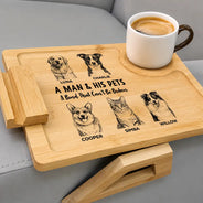 Gift For Men,Gift For Father,Gift For Grandpa,Pet Lovers,Pet Mom,Pet Dad,Dog Lovers,Cat Lovers,Custom Photo,Non-Eng,Photo - Pencil Sketch,Icon,Playful - Custom Photo Dog Cat Pencil Sketch - Gift For Pet Mom Dad - Personalized Couch Arm Table