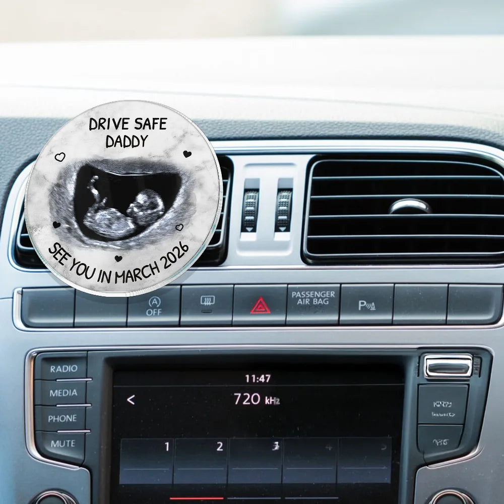 New Dad,New baby,New Mom,Happy - Custom Photo Expecting Parents See You In - Personalized Acrylic Car Vent Clip