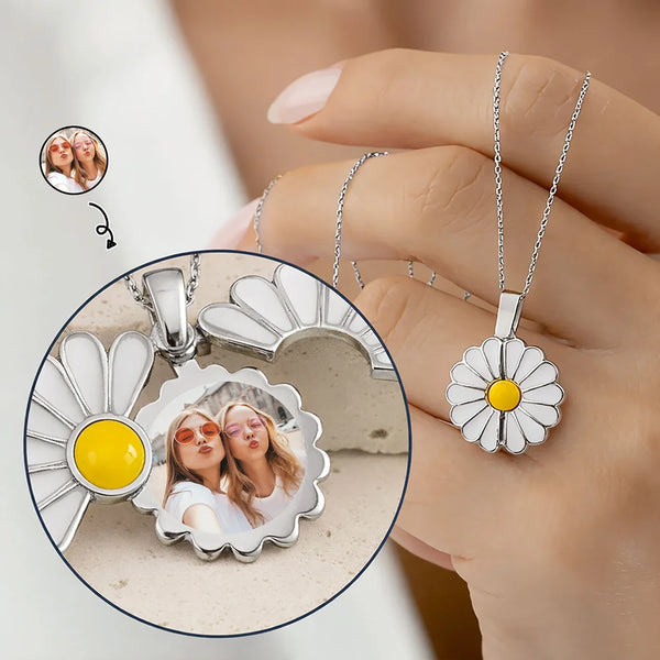 Gift For Yourself,Gift For Women,Gift For Sisters,Gift For Bestie,Old Best friends,Afro,Happy - Custom Photo Frame For Sisters And Besties - Personalized Hidden Message Necklace