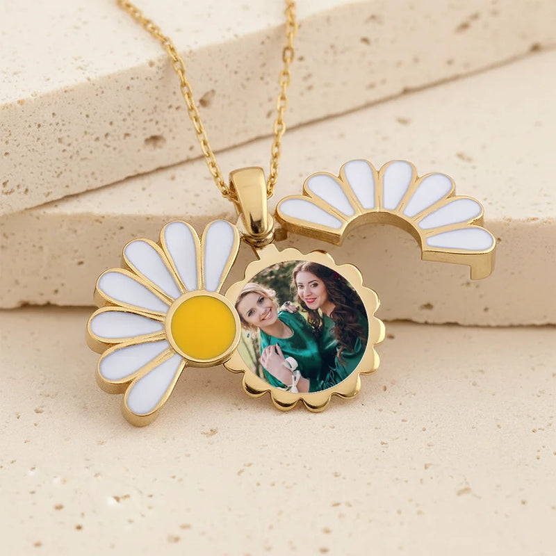 Gift For Yourself,Gift For Women,Gift For Sisters,Gift For Bestie,Old Best friends,Afro,Happy - Custom Photo Frame For Sisters And Besties - Personalized Hidden Message Necklace